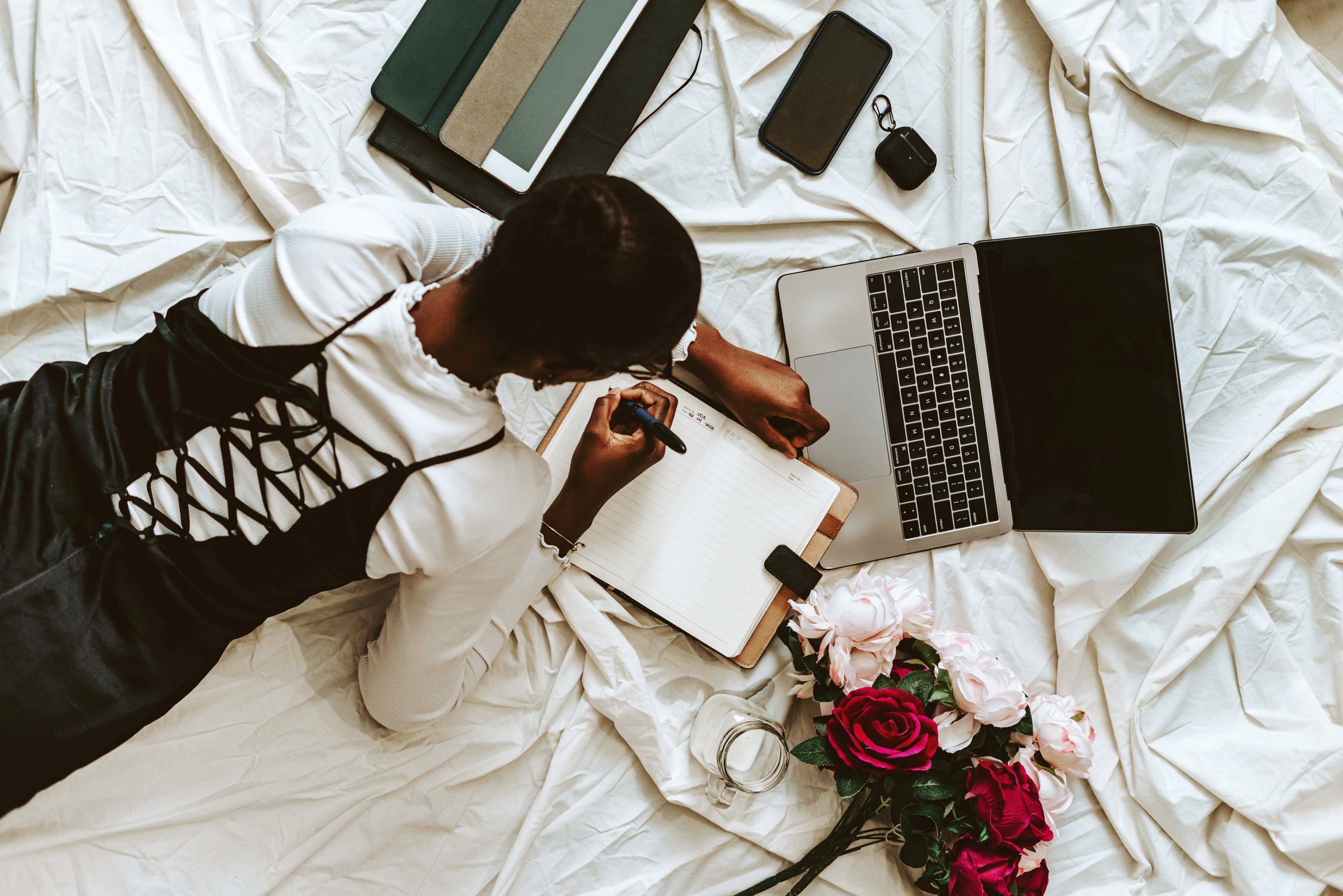 Woman enjoying fast internet at home